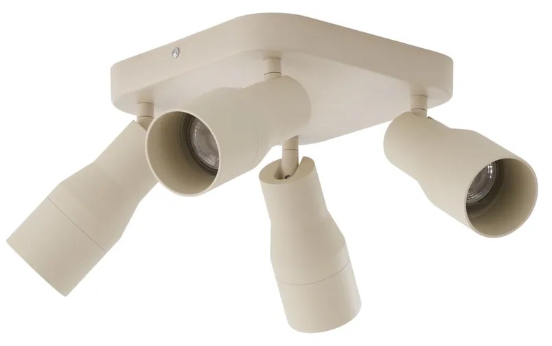 Plafondspot beige GU10 50mm vierkant 4-lichts - Stanley