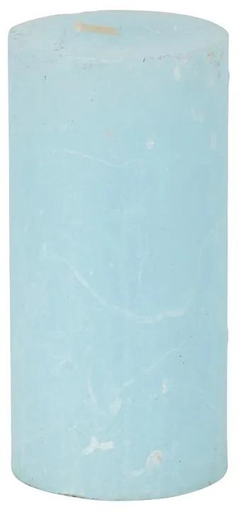 Kaars rustiek - licht blauw - 5x10 cm