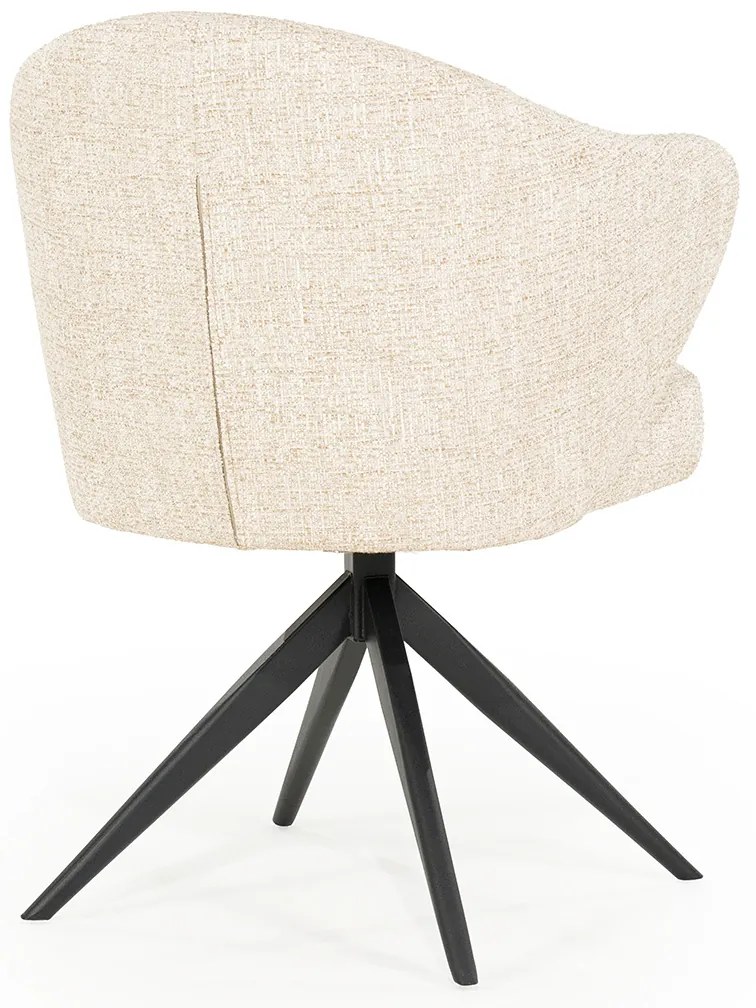 Eleonora Connor Eetkamerstoel Draaibaar Beige Stof