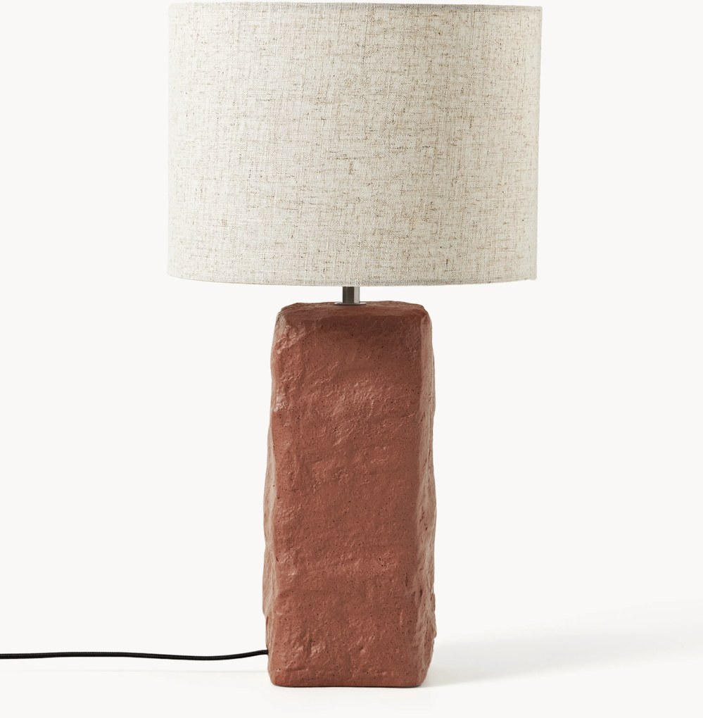 Grote tafellamp Kiri met betonnen voet