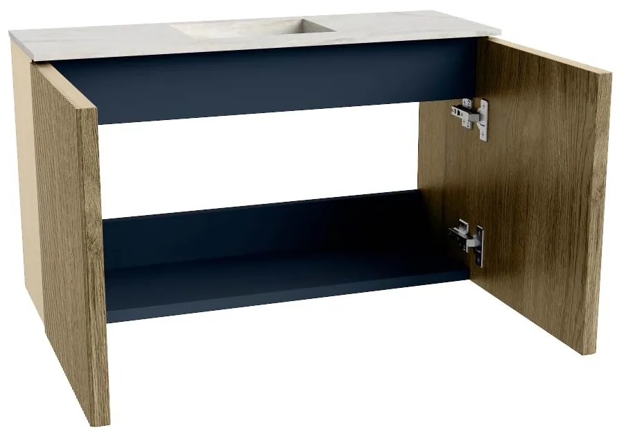 Mondiaz Joya DLux 70cm toiletmeubel dusk met wastafel faye midden 1 kraangat opalo