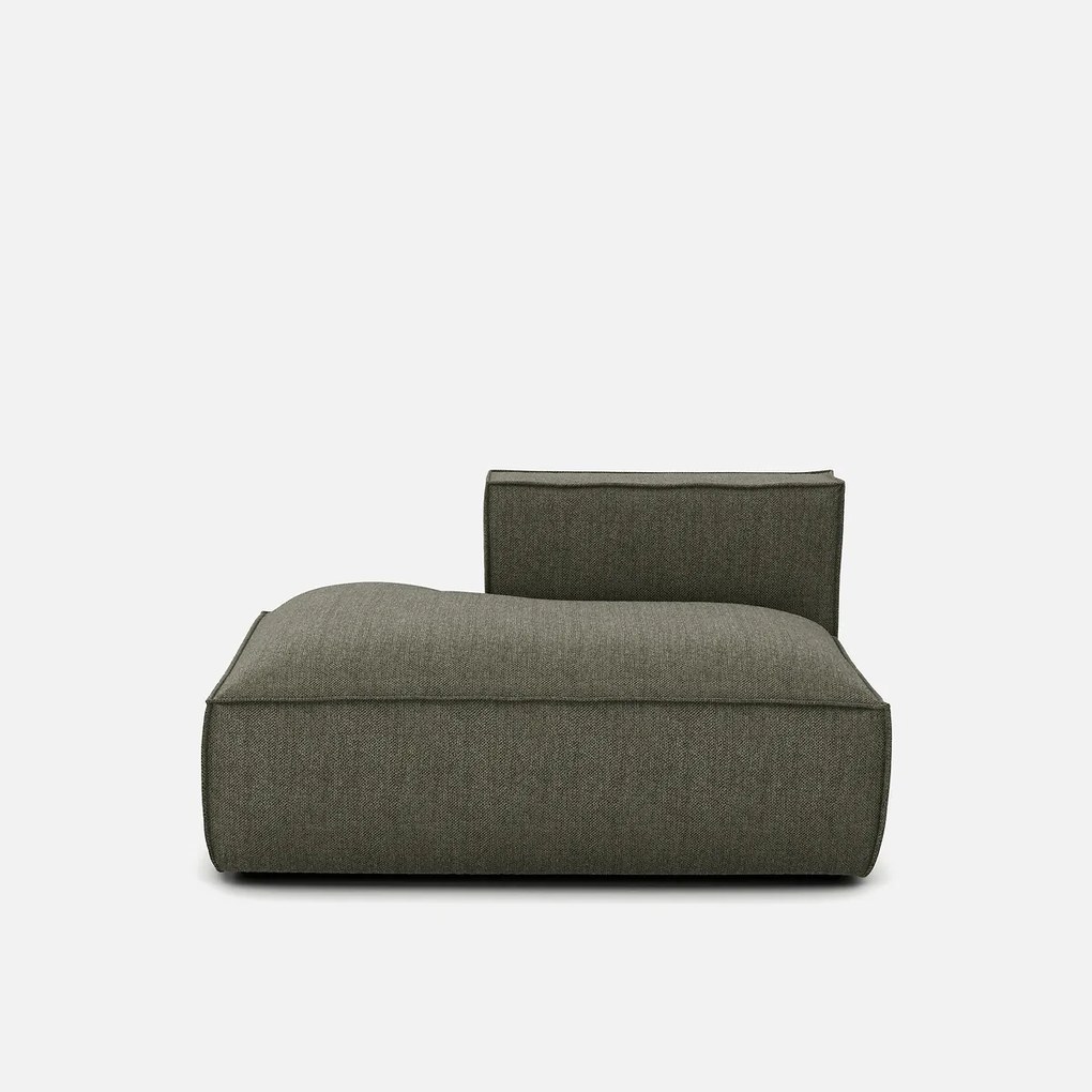 Links chaise longue-element voor modulaire bank, in structuurstof, Seven