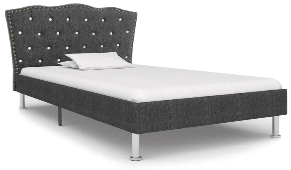 vidaXL Bedframe stof donkergrijs 90x200 cm