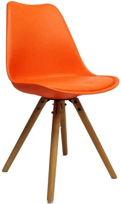 Viverne | Eetkamerstoel Bern breedte 49 cm x diepte 54 cm x hoogte 83 cm oranje eetkamerstoelen kunststof, hout, kunstleer (imitatieleer) meubels stoelen & fauteuils