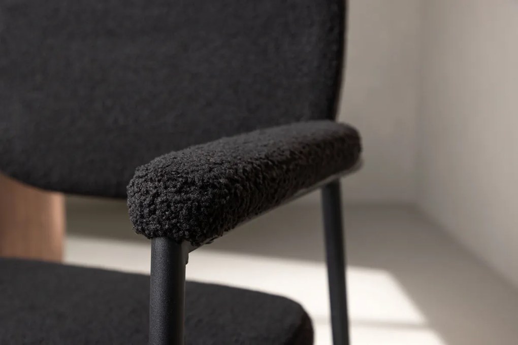 Jörn Eetkamerstoel - Gustav - Zwart - Fluweel - Jörn