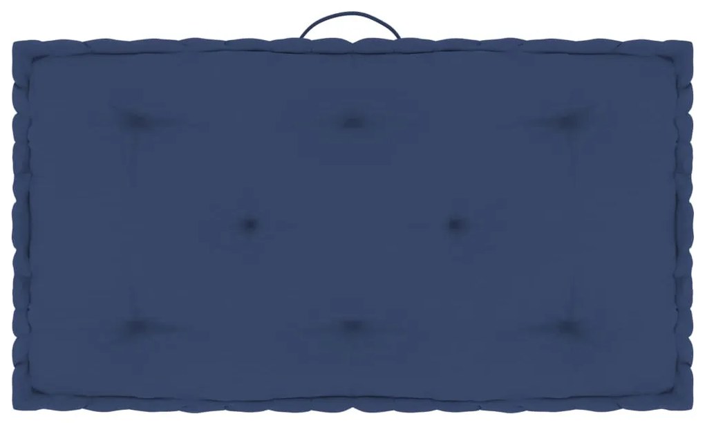 vidaXL Palletvloerkussen 73x40x7 cm katoen licht marineblauw