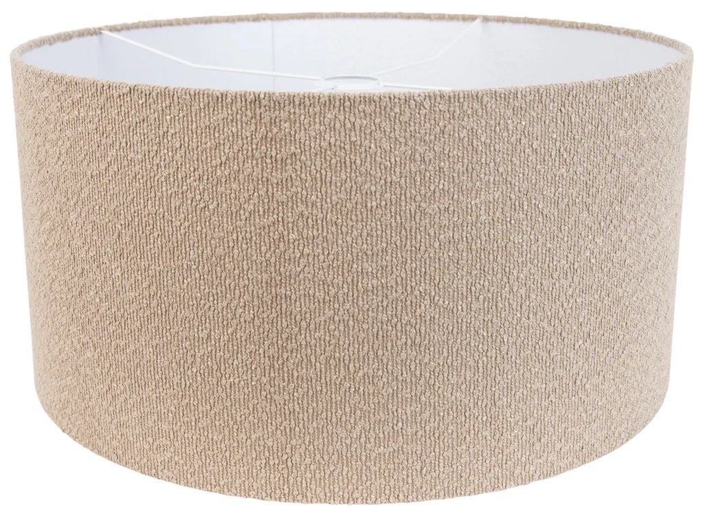 Stoffen lampenkap beige met teddy stof 50/50/25 Modern cilinder / rond rond