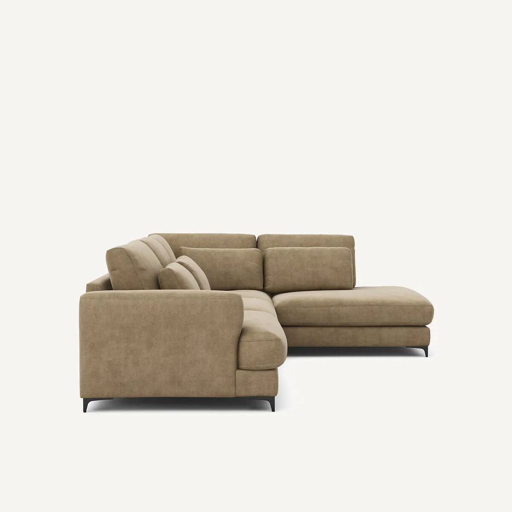 Omvormbare hoekbank rechts, stonewashed fluweel, Marsile