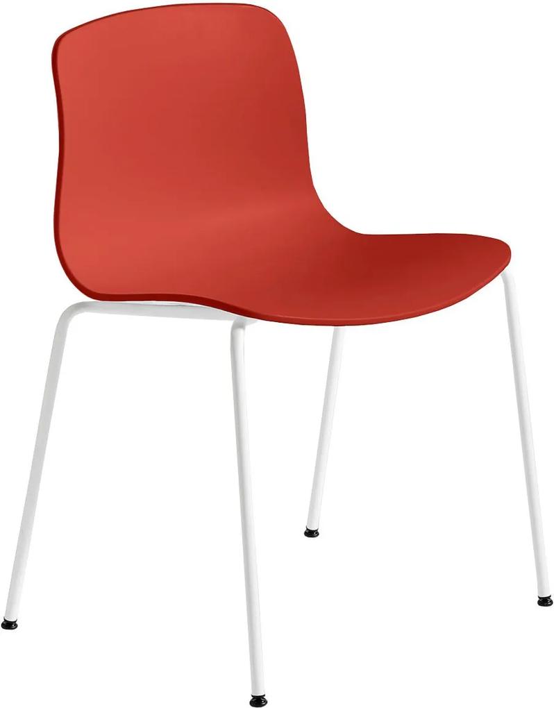 Hay About A Chair AAC16 Stoel Met Wit Onderstel Warm Red