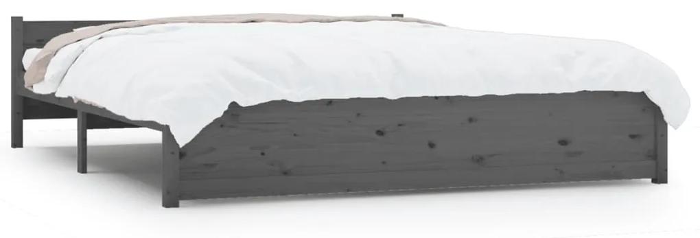 vidaXL Bedframe massief hout grijs 200x200 cm