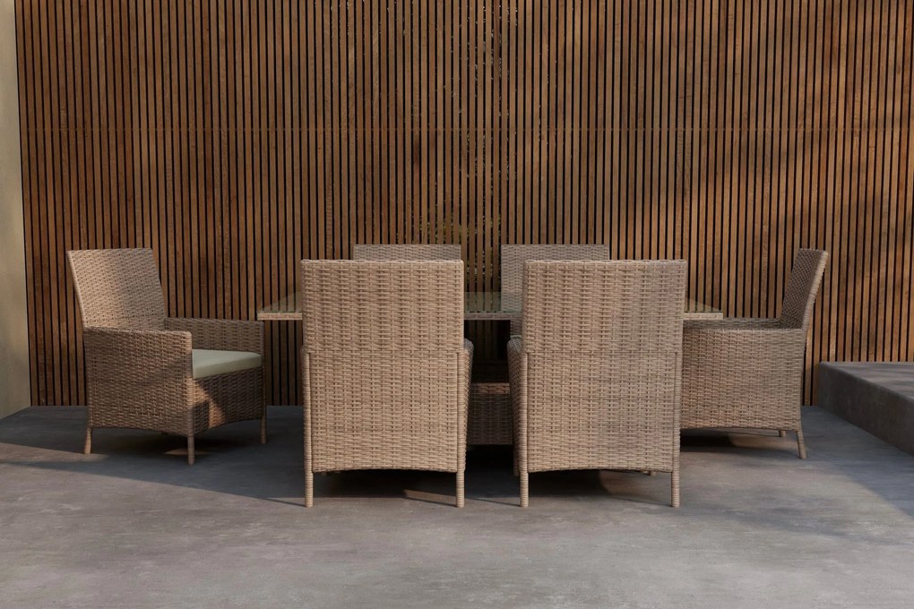 The Outsider tuinset-rens-5-delig-4-personen-bruin-wicker-glas-the-outsider