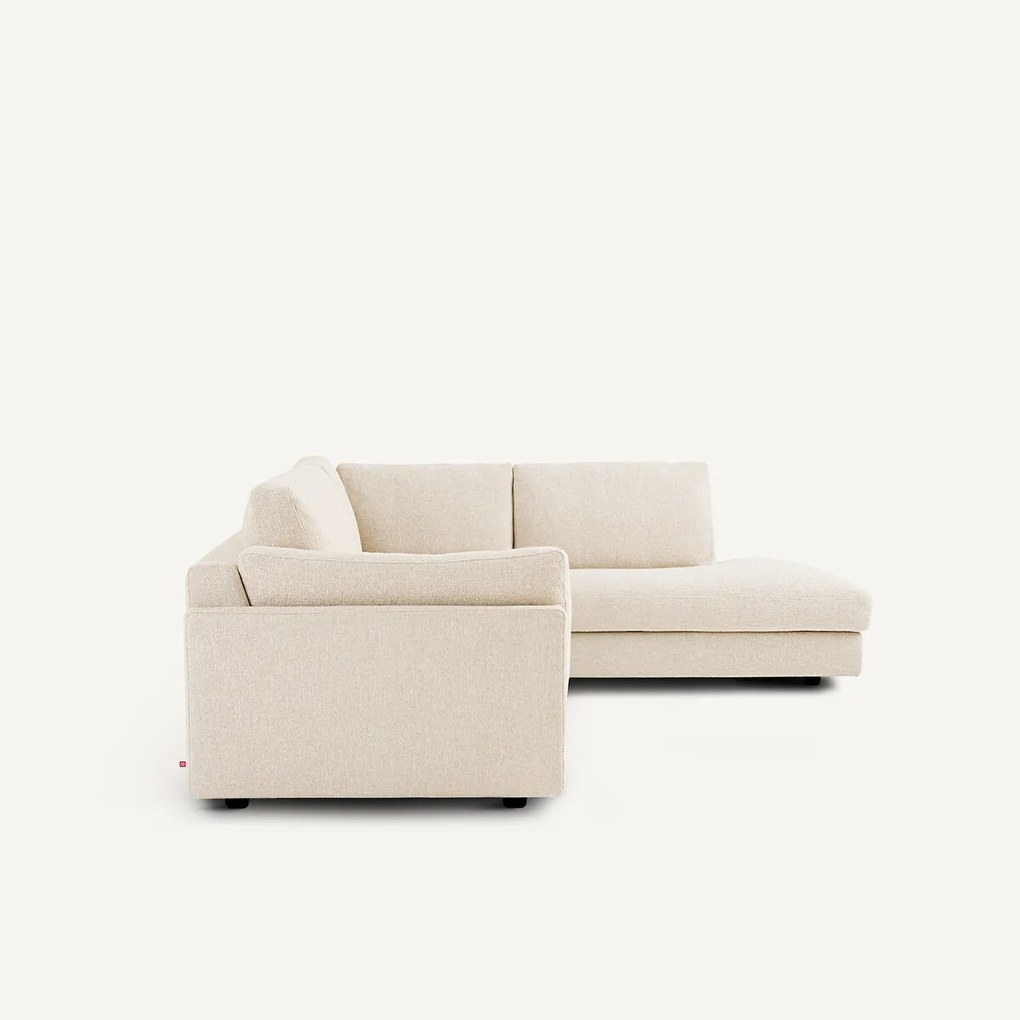 Omvormbare hoekbank met longchair, bouclettestof, César