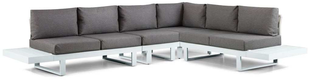Hoek loungeset 6 personen Aluminium Wit  Lifestyle Garden Furniture Lorenzo