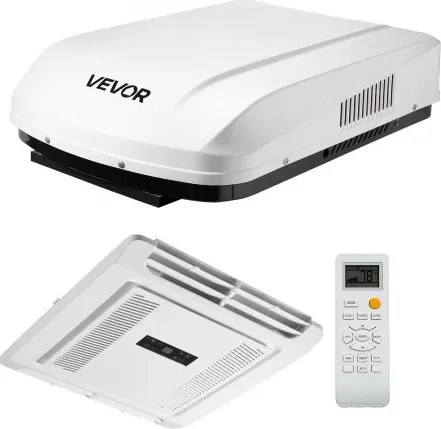 VEVOR Inverter Dakairconditioner 3,6 kW Caravan Camper Airconditioner met Warmtepomp Verwarming en Koeling Variabele Snelheidsregeling Zonder Luchtkanalen ADB Knop Bediening Afstandsbediening Camping Airconditioner