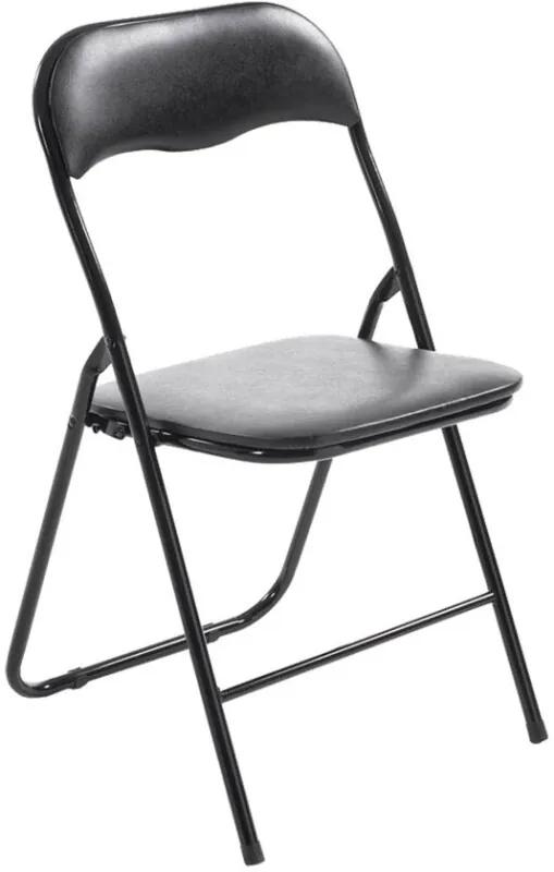 Moderne klapstoel, keukenstoel FELIX - kunststoffen stoel met beklede zit en rugleuning - zwart/zwart