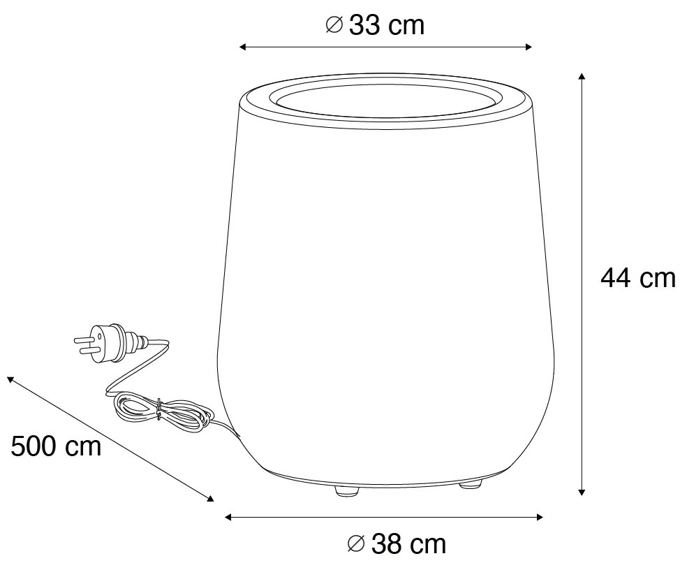 Buiten vloerlamp bloempot wit IP44 - Flowerpot Modern E27 IP44 Buitenverlichting rond