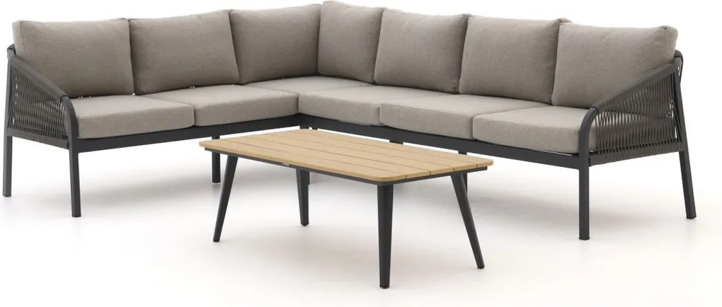 Hoek loungeset Manifesto  | 5 personen | Loungeset Grijs | Hoekbank Wicker (vlechtwerk) | Kees Smit Tuinmeubelen