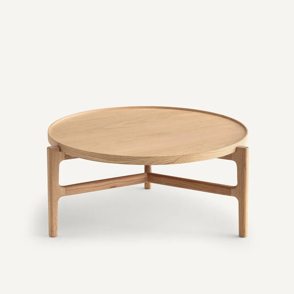Salontafel, diameter 94 cm, eiken fineer, Alyasa