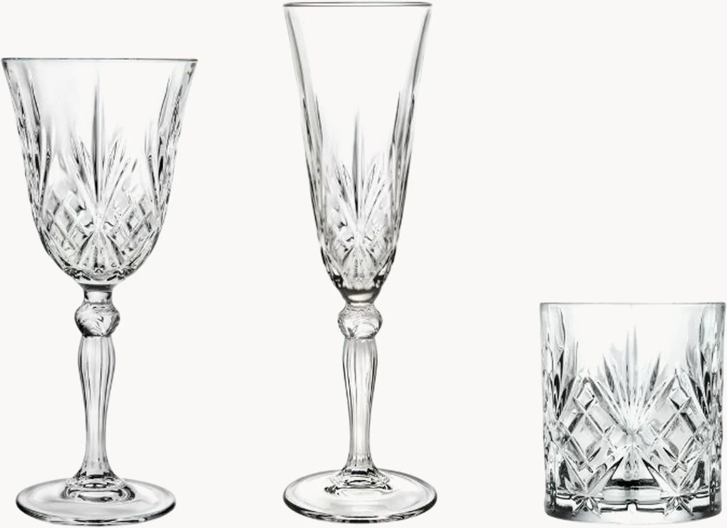 Kristallen glazen Melodia, 18-delig