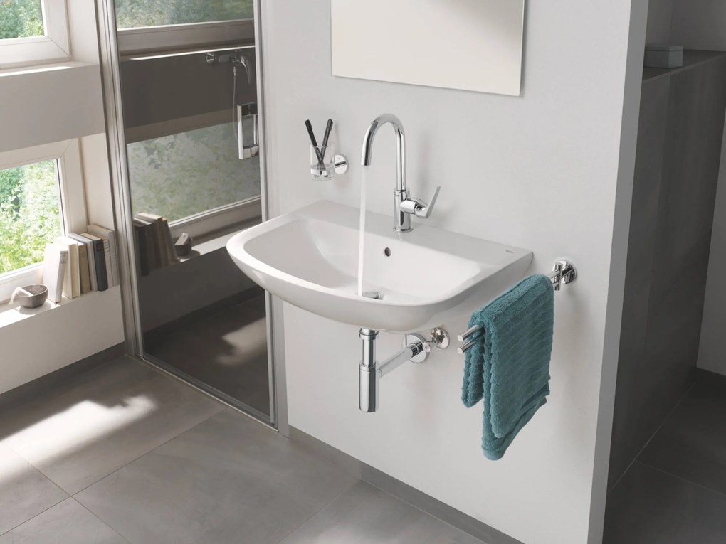 Grohe Start Flow Quickfix draaibare wastafelkraan met trekwaste chroom