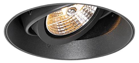 Moderne inbouwspot zwart GU10 AR70 rond trimless - Oneon Modern GU10 Binnenverlichting Lamp