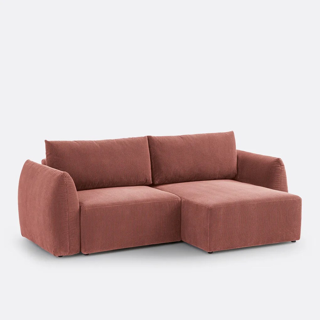 Corduroy hoekslaapbank met koffer, EDITH