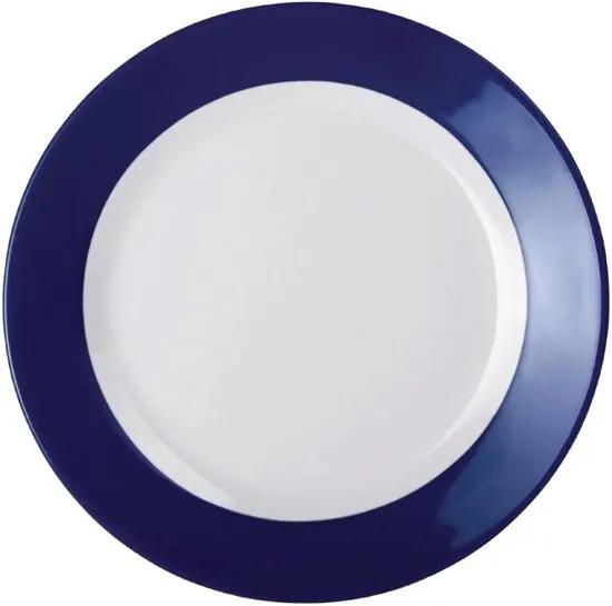 Gala melamine bord met blauwe rand 19,5cm | Per 6 Stuks