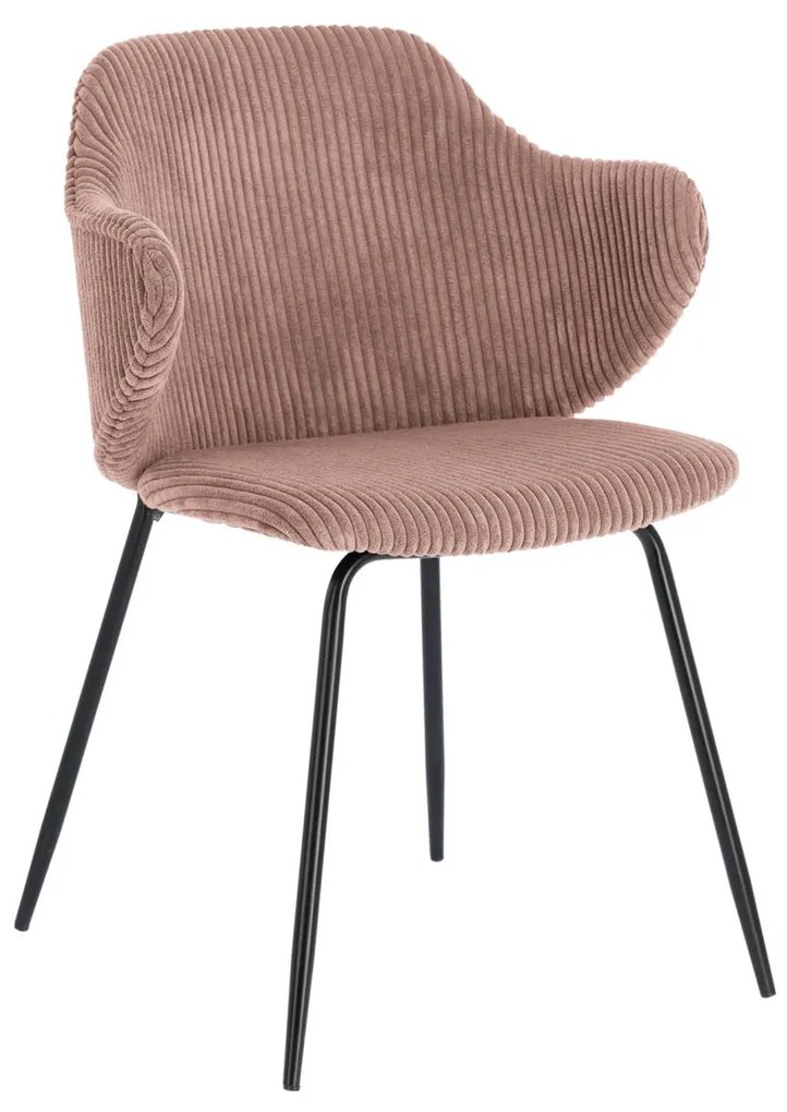 Kave Home Suanne Corduroy Roze Eetkamerstoel