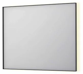 INK SP32 spiegel - 100x4x80cm rechthoek in stalen kader incl indir LED - verwarming - color changing - dimbaar en schakelaar - geborsteld metal black 8410065