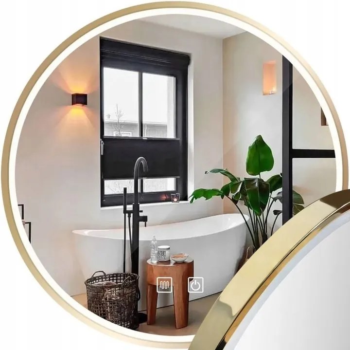 LED Spiegel 90cm MMJ Gold