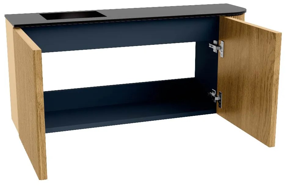 Mondiaz Joya 90cm toiletmeubel ronding rechts oak met wastafel faye links 1 kraangat urban