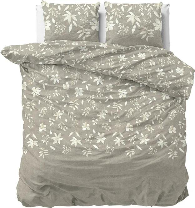 Sleeptime Elegance English Flower - Taupe Lits-jumeaux (240 x 220 cm + 2 kussenslopen) Dekbedovertrek