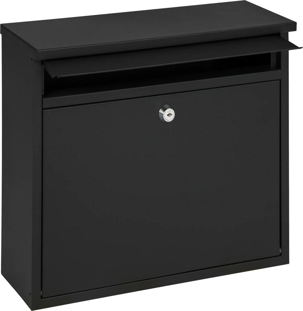 Practo Garden brievenbus Toronto - mat zwart - 10x36x31cm - RAL 9005 MAT