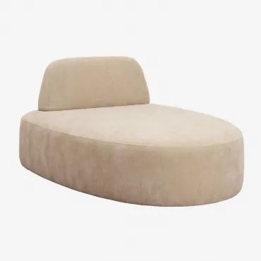 Chaise Longue Module Voor Modulaire Bank Giorgia Bekleed Chenille Licht Zandbruin - Sklum