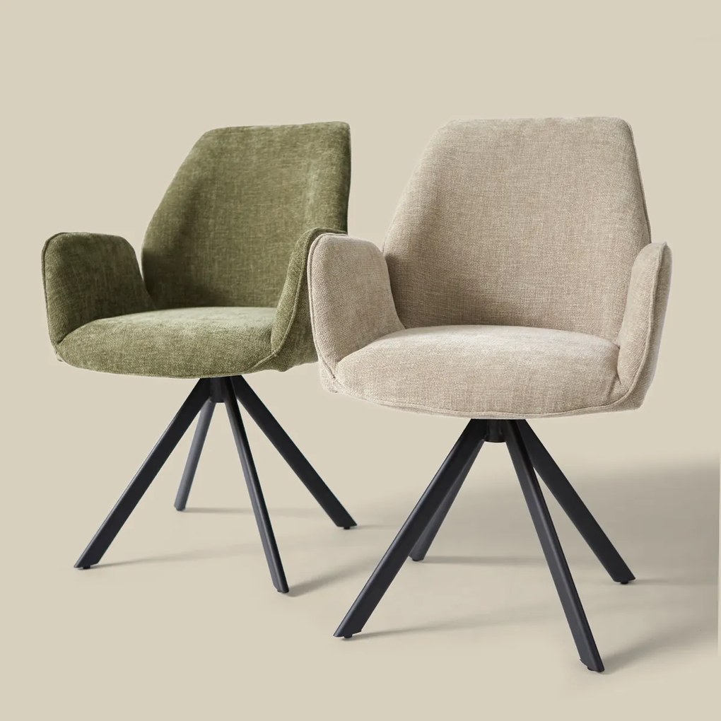 Beige Eetkamerstoel Met Armleuningen