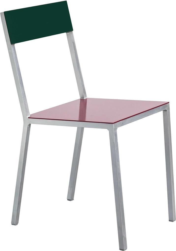Valerie Objects Alu Chair stoel zitvlak bordeaux rugleuning candy green