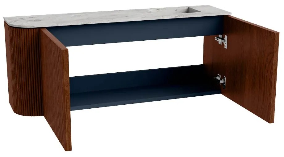Mondiaz Joya DLux 100cm toiletmeubel ronding links ruby met wastafel faye rechts zonder kraangat glace