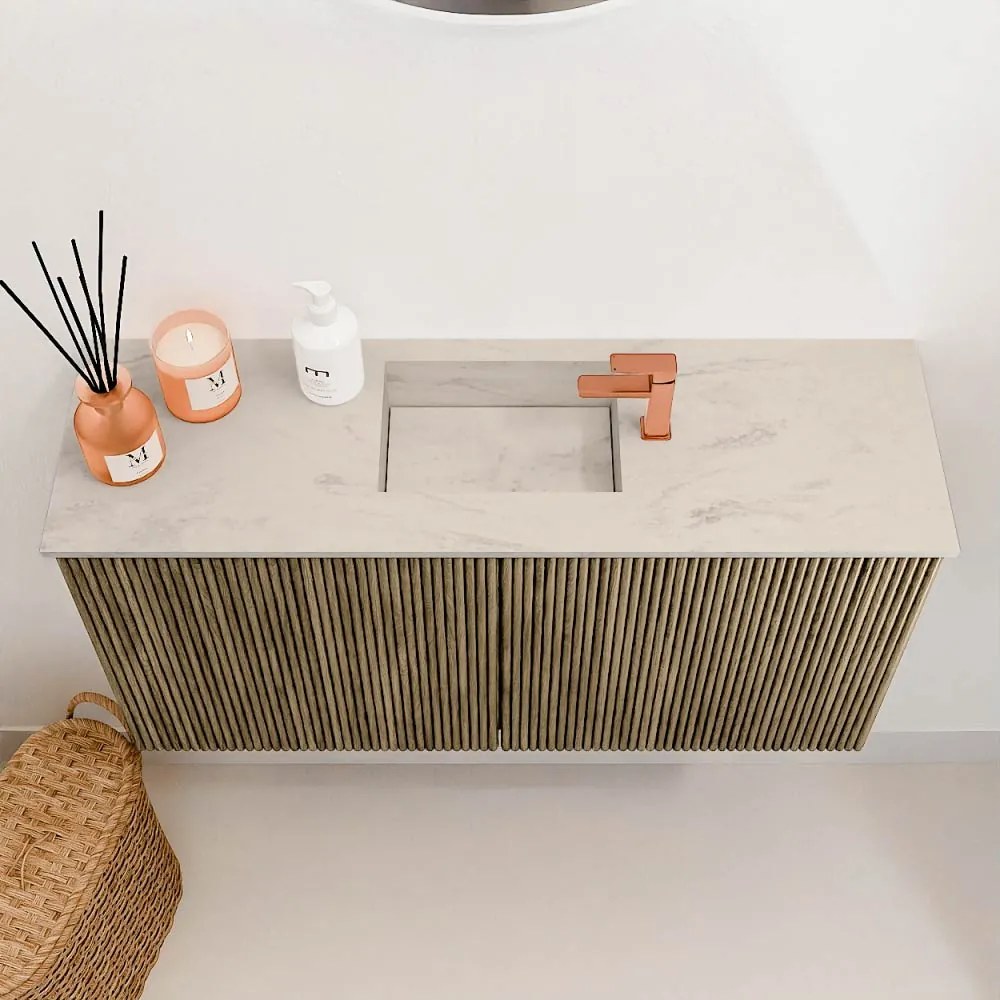 Mondiaz Joya DLux 80cm toiletmeubel dusk met wastafel faye midden 1 kraangat opalo