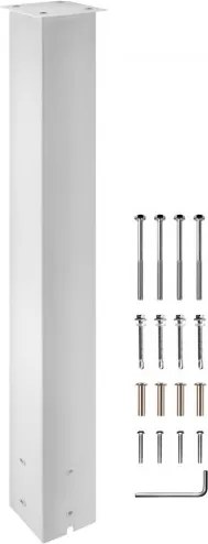 VEVOR Brievenbuspaal, 109,5 cm hoge brievenbusstandaard, gepoedercoate brievenbuspaalset, Q235 stalen paalstandaard, opbouwpaal voor trottoir- en stoepranden