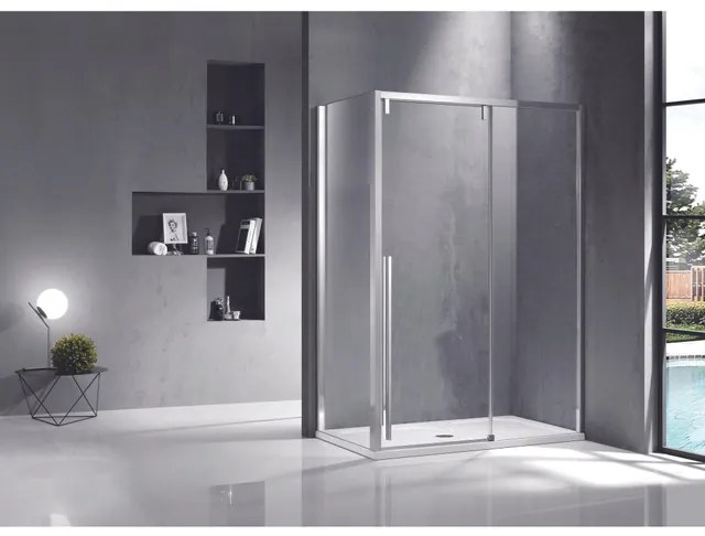 Saniclass Neptune Schuifdeur - 150x200cm - softclose - links/rechts - gepolijst zilver SNI6121-150S