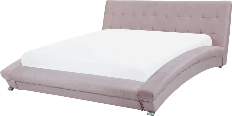 Bed fluweel roze 160 x 200 cm LILLE