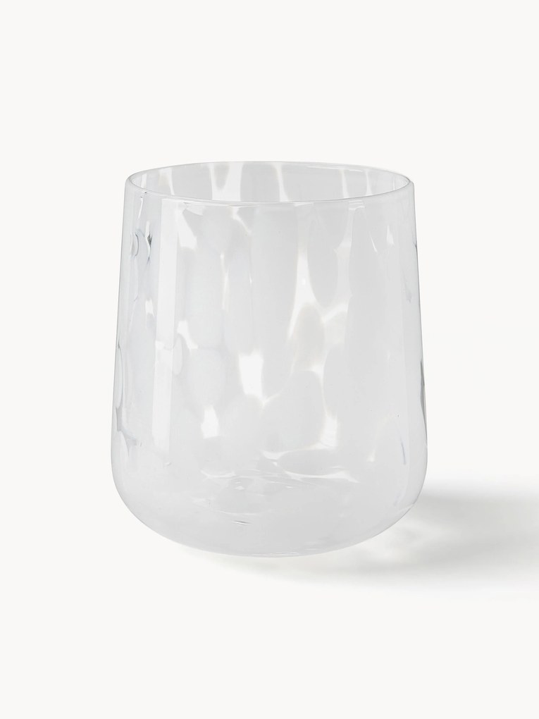 Handgemaakte waterglazen Oakley met stippenpatroon, 4 stuks