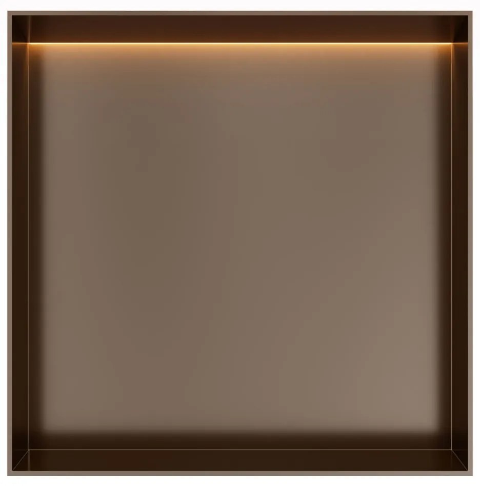 Hotbath &More frameless inbouwnis met verlichting 30x30x10cm tuscan bronze
