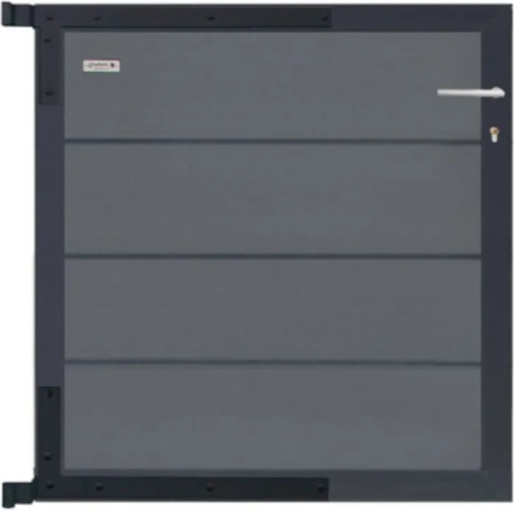 Tuinhek poort composiet Modular rock grey - antraciet aluminium frame compleet (90 x 90 cm)