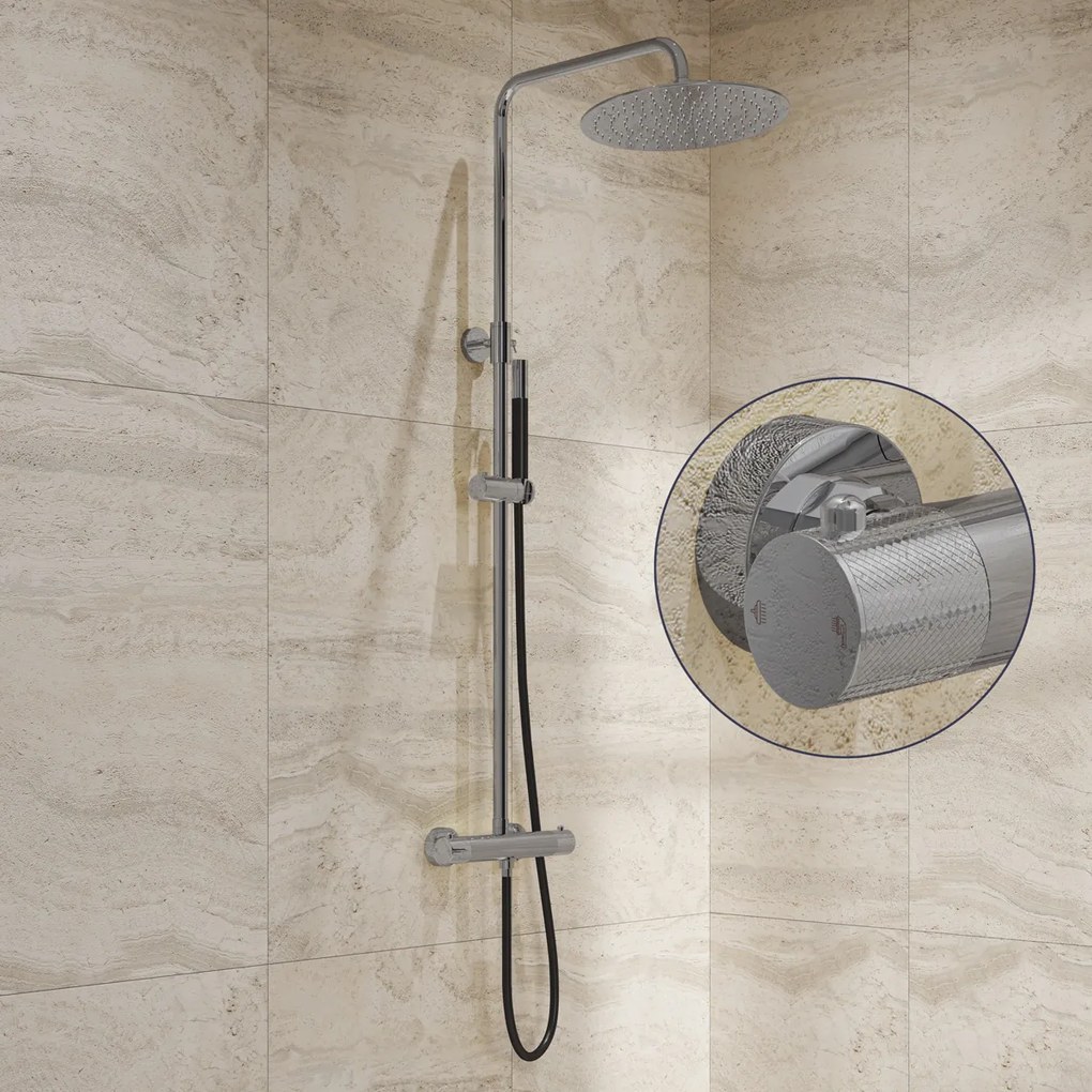 Saniclear Talpa Curved Pro opbouw regendouche chroom met 20cm hoofddouche