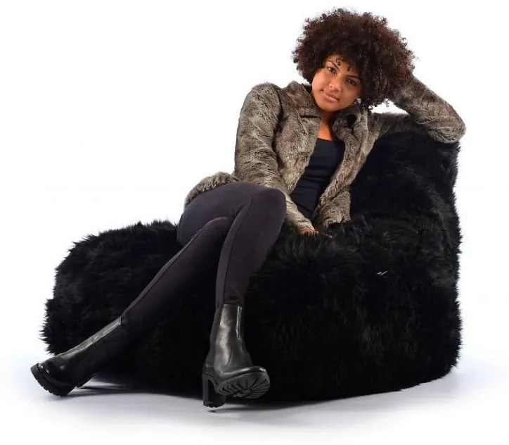 B-Bag Mighty-B Indoor Zitzak Sheepskin - Zwart