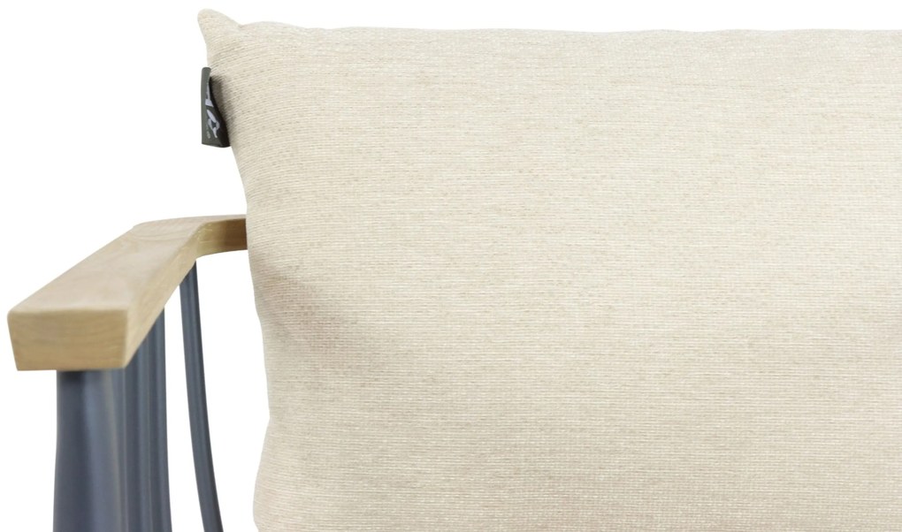 Loungestoel Aluminium/Teak Grijs-antraciet Apple Bee Condor