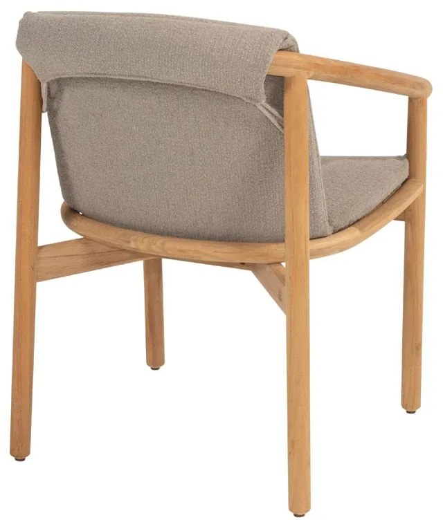 4 Seasons Outdoor Tess teak tuinstoel met bouclé bekleding  Tuinstoel    taupe weerbestendig