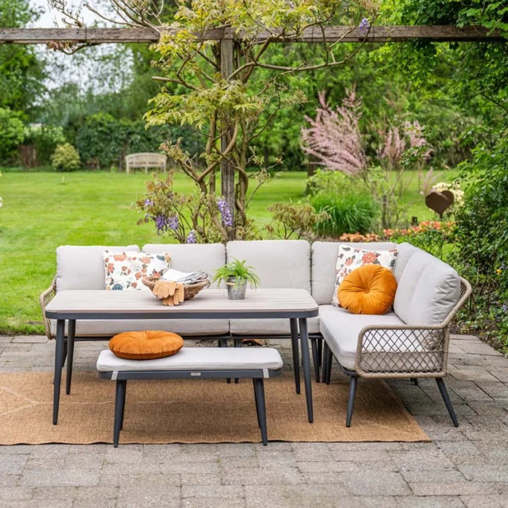 Garden Impressions Kalibo hoek lounge dining set R 4-delig - donker grijs
