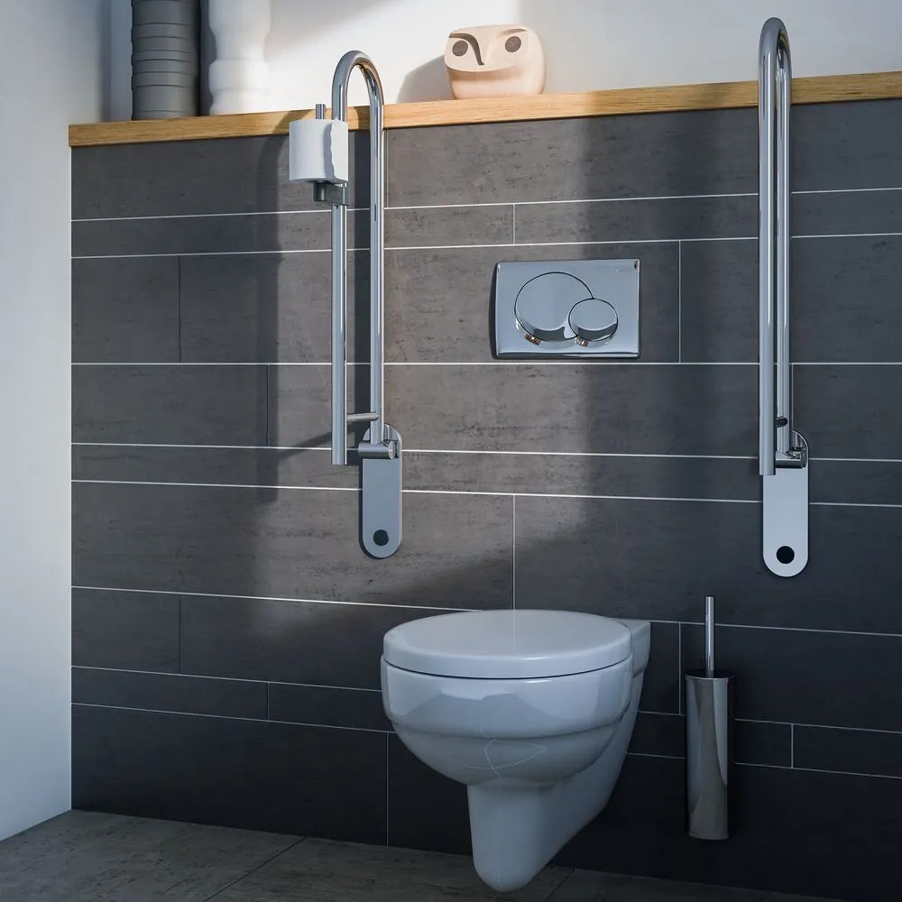 Geesa Comfort & Safety toiletrolhouder voor toiletbeugel chroom